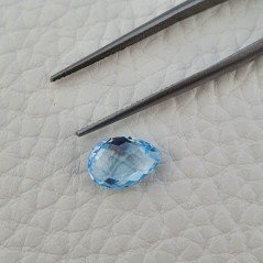 Topazio Azzurro Blu Svizzero Taglio Goccia Piatto Briollette Sfacettata Fatto a Mano 7x10mm 1pz