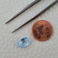 Topazio Azzurro Blu Svizzero Taglio Goccia Piatto Briollette Sfacettata Fatto a Mano 7x10mm 1pz