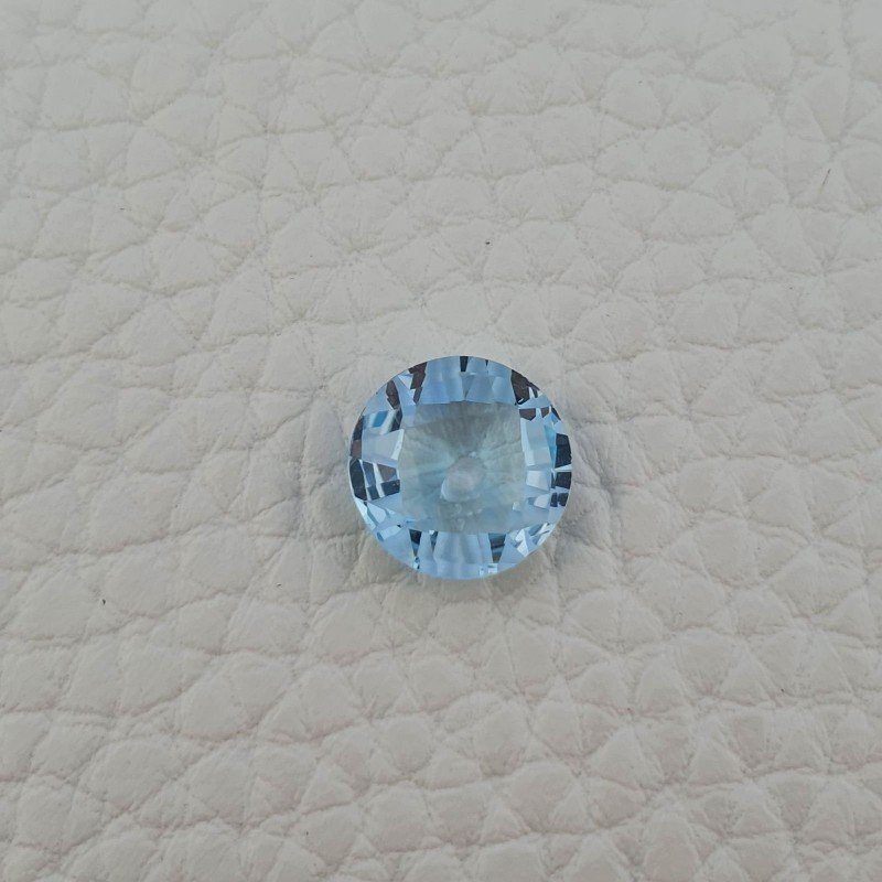 Topazio Azzurro Blu Svizzero Taglio Rondelle Forate Piatto Briollette Sfacettata Fatto a Mano 10X10X4mm 3,65 Carati 1pz