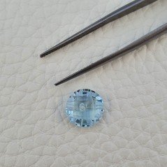 Topazio Azzurro Blu Svizzero Taglio Rondelle Forate Piatto Briollette Sfacettata Fatto a Mano 10X10X4mm 3,65 Carati 1pz