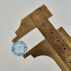 Topazio Azzurro Blu Svizzero Taglio Rondelle Forate Piatto Briollette Sfacettata Fatto a Mano 10X10X4mm 3,65 Carati 1pz