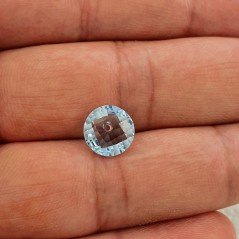 Topazio Azzurro Blu Svizzero Taglio Rondelle Forate Piatto Briollette Sfacettata Fatto a Mano 10X10X4mm 3,65 Carati 1pz