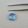 Topazio Azzurro Blu Svizzero Taglio Cuscino Piatto Briollette Sfacettata Fatto a Mano 14X14X7mm 11,95 Carati 1pz