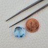 Topazio Azzurro Blu Svizzero Taglio Cuscino Piatto Briollette Sfacettata Fatto a Mano 14X14X7mm 11,95 Carati 1pz