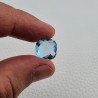 Topazio Azzurro Blu Svizzero Taglio Cuscino Piatto Briollette Sfacettata Fatto a Mano 14X14X7mm 11,95 Carati 1pz