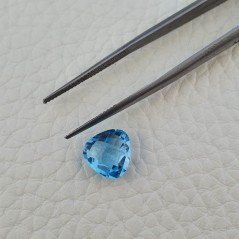 Topazio Azzurro Blu Svizzero Taglio Trillione Piatto Briollette Sfacettata Fatto a Mano 9X9X5mm 3,95 Carati 1pz