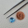 Topazio Azzurro Blu Svizzero Taglio Trillione Piatto Briollette Sfacettata Fatto a Mano 9X9X5mm 3,95 Carati 1pz