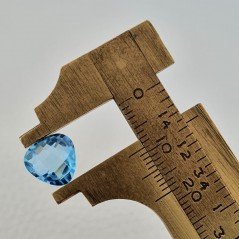 Topazio Azzurro Blu Svizzero Taglio Trillione Piatto Briollette Sfacettata Fatto a Mano 9X9X5mm 3,95 Carati 1pz