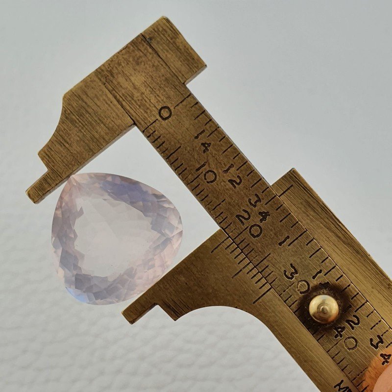 Quarzo Rosa Naturale Taglio Cuore Sfaccettato a Mano Gemma Sciolta 19X19X10mm 21,65 Carati 1pz