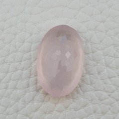 Quarzo Rosa Naturale Taglio Ovale Sfaccettato a Mano Gemma Sciolta 22X14X9mm 18,30 Carati 1pz