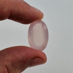 Quarzo Rosa Naturale Taglio Ovale Sfaccettato a Mano Gemma Sciolta 22X14X9mm 18,30 Carati 1pz
