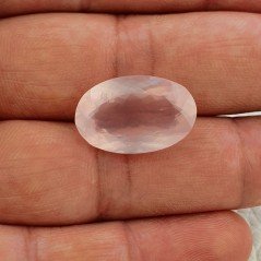 Quarzo Rosa Naturale Taglio Ovale Sfaccettato a Mano Gemma Sciolta 21X13X9mm 15,80 Carati 1pz