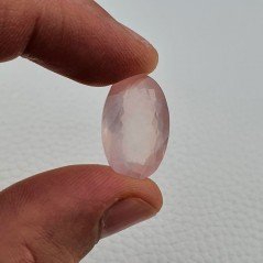 Quarzo Rosa Naturale Taglio Ovale Sfaccettato a Mano Gemma Sciolta 21X13X9mm 15,80 Carati 1pz