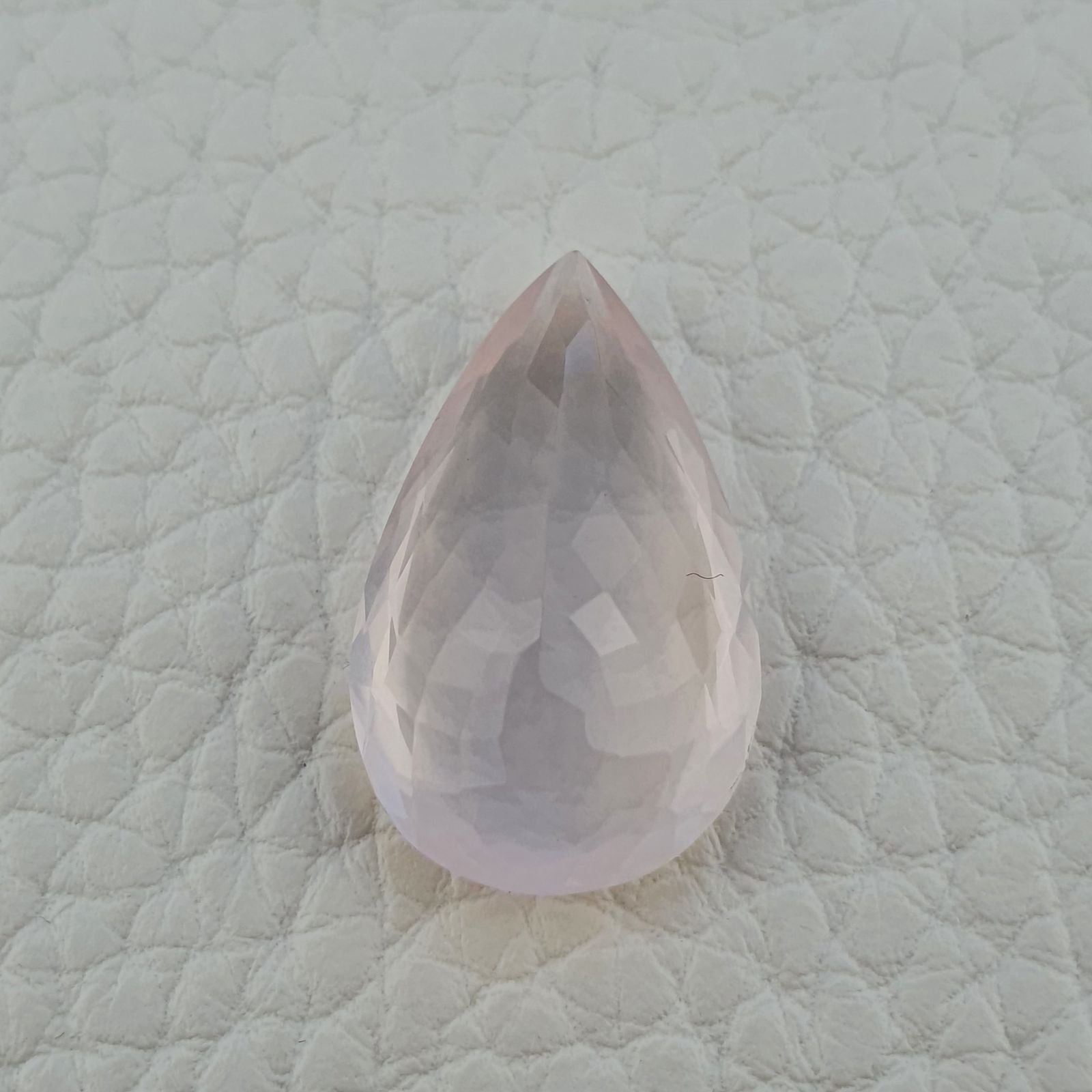 Quarzo Rosa Naturale Taglio Goccia Sfaccettato a Mano Gemma Sciolta 22X14X8mm 14,25 Carati 1pz