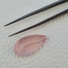Quarzo Rosa Naturale Taglio Goccia Sfaccettato a Mano Gemma Sciolta 25X14X9mm 18,80 Carati 1pz