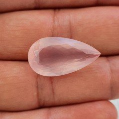 Quarzo Rosa Naturale Taglio Goccia Sfaccettato a Mano Gemma Sciolta 25X14X9mm 18,80 Carati 1pz