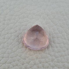 Gemma Sciolta di Quarzo Rosa Naturale, Taglio Cuore Sfaccettato a Mano, 16x16x9 mm, 14,90 ct