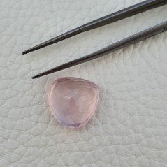 Gemma Sciolta di Quarzo Rosa Naturale, Taglio Cuore Sfaccettato a Mano, 16x16x9 mm, 14,90 ct