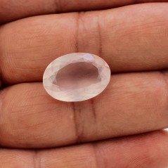 Quarzo Rosa Naturale Taglio Ovale Sfaccettato a Mano Gemma Sciolta 19X13X7mm 11,30 Carati 1pz