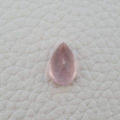Quarzo Rosa Naturale Taglio Goccia Sfaccettato a Mano Gemma Sciolta 14X9X7mm 4,85 Carati 1pz