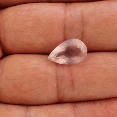 Quarzo Rosa Naturale Taglio Goccia Sfaccettato a Mano Gemma Sciolta 14X9X7mm 4,85 Carati 1pz