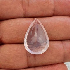 Quarzo Rosa Naturale Taglio Goccia Sfaccettato a Mano Gemma Sciolta 26X18X10mm 25,80 Carati 1pz