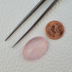 Quarzo Rosa Naturale Taglio Ovale Sfaccettato a Mano Gemma Sciolta 23X16X9mm 21,55 Carati 1pz