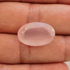 Quarzo Rosa Naturale Taglio Ovale Sfaccettato a Mano Gemma Sciolta 21X13X8mm 16,15 Carati 1pz