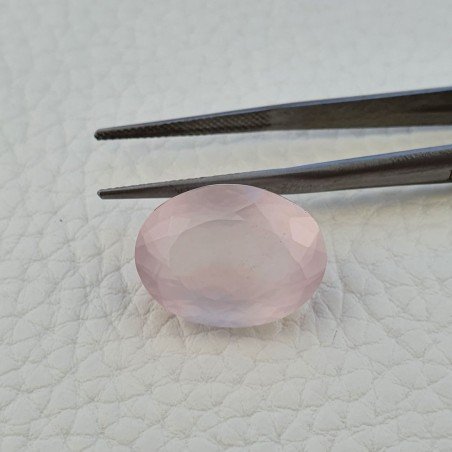 Quarzo Rosa Naturale Taglio Ovale Sfaccettato a Mano Gemma Sciolta 19X14X9mm 16,40 Carati 1pz