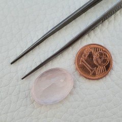 Quarzo Rosa Naturale Taglio Ovale Sfaccettato a Mano Gemma Sciolta 19X14X9mm 16,40 Carati 1pz