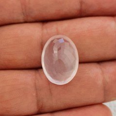 Quarzo Rosa Naturale Taglio Ovale Sfaccettato a Mano Gemma Sciolta 19X14X9mm 16,40 Carati 1pz