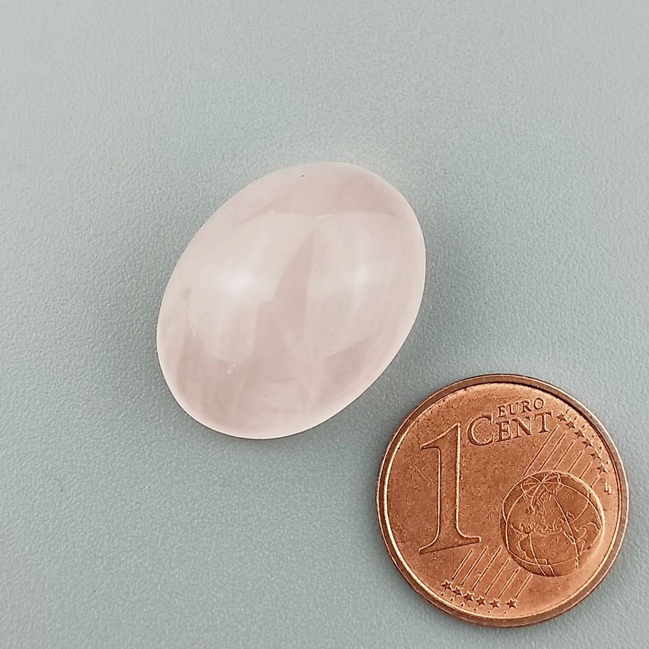 Quarzo Rosa Naturale Forma Ovale Piatto Cabochon Liscio Fatto a Mano 20X15X8mm 17,75 Carati 1pz