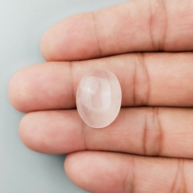 Quarzo Rosa Naturale Forma Ovale Piatto Cabochon Liscio Fatto a Mano 20X15X8mm 17,75 Carati 1pz