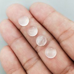 Quarzo Rosa Forma Tondo Cabochon Liscio Lavorato a Mano 8,50-09mm 1Pz