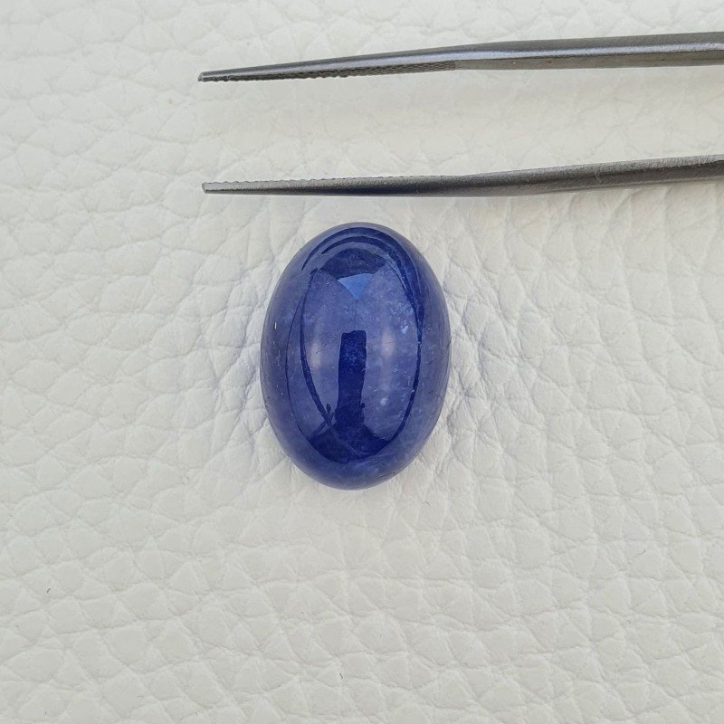 Tanzanite Naturale Forma Ovale Piatto Cabochon Liscio Fatto a Mano 20X15X11mm 33,00 Carati 1pz