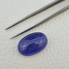 Tanzanite Naturale Forma Ovale Piatto Cabochon Liscio Fatto a Mano 16X24X10mm 35,90 Carati 1pz