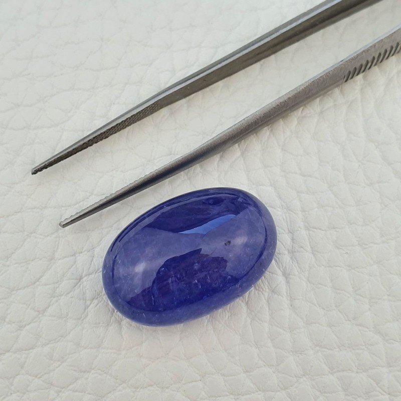 Tanzanite Naturale Forma Ovale Piatto Cabochon Liscio Fatto a Mano 16X24X10mm 35,90 Carati 1pz