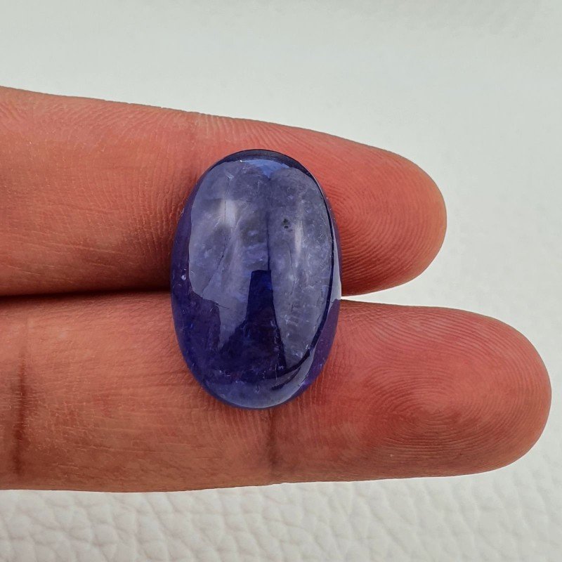 Tanzanite Naturale Forma Ovale Piatto Cabochon Liscio Fatto a Mano 16X24X10mm 35,90 Carati 1pz