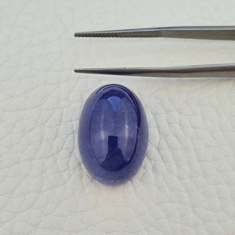 Tanzanite Naturale Forma Ovale Piatto Cabochon Liscio Fatto a Mano 22X15X12mm 39,55 Carati 1pz