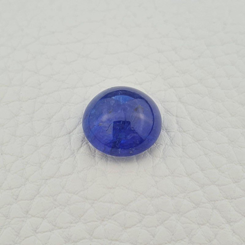 Tanzanite Naturale Forma Tondo Piatto Cabochon Liscio Fatto a Mano 14X14X08mm 13,95 Carati 1pz