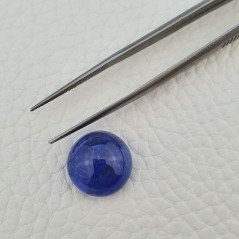 Tanzanite Naturale Forma Tondo Piatto Cabochon Liscio Fatto a Mano 14X14X08mm 13,95 Carati 1pz
