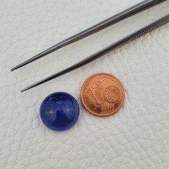 Tanzanite Naturale Forma Tondo Piatto Cabochon Liscio Fatto a Mano 14X14X08mm 13,95 Carati 1pz