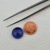 Tanzanite Naturale Forma Tondo Piatto Cabochon Liscio Fatto a Mano 14X14X08mm 13,95 Carati 1pz