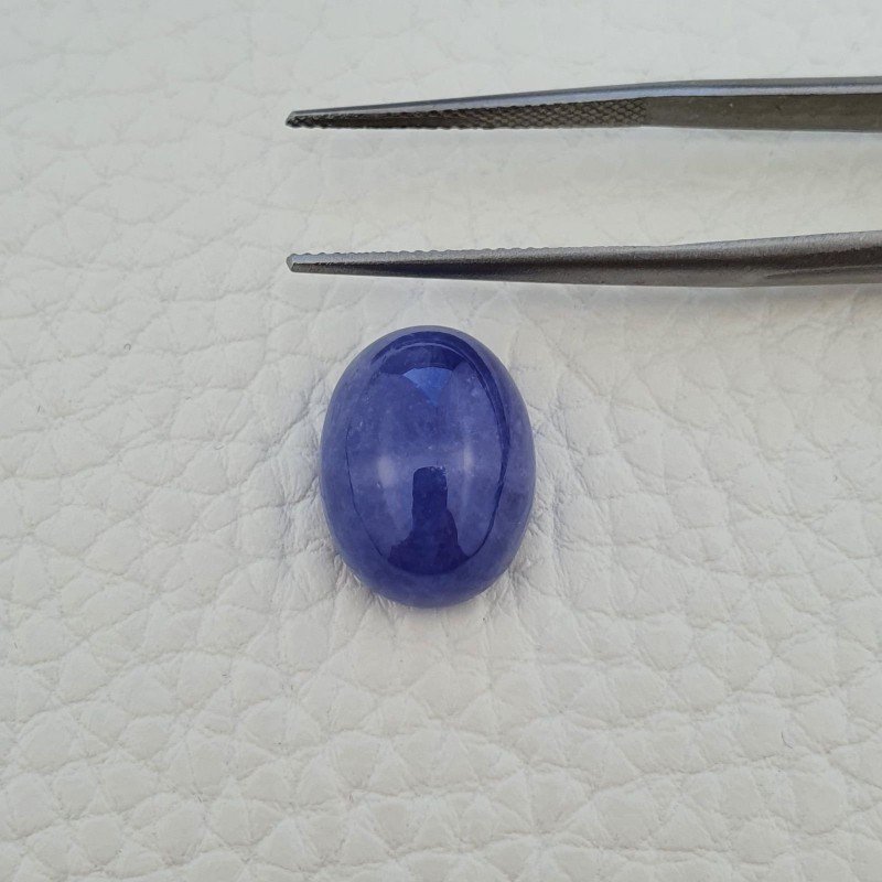 Tanzanite Naturale Forma Ovale Piatto Cabochon Liscio Fatto a Mano 15X11X7mm 12,65 Carati 1pz
