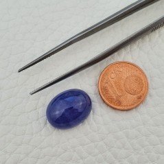 Tanzanite Naturale Forma Ovale Piatto Cabochon Liscio Fatto a Mano 15X11X7mm 12,65 Carati 1pz
