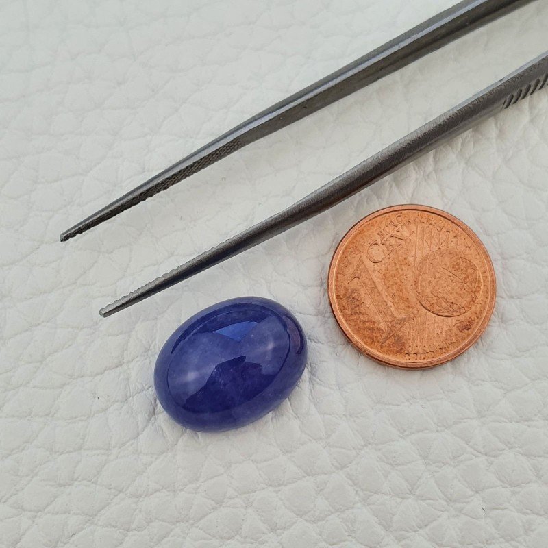 Tanzanite Naturale Forma Ovale Piatto Cabochon Liscio Fatto a Mano 15X11X7mm 12,65 Carati 1pz