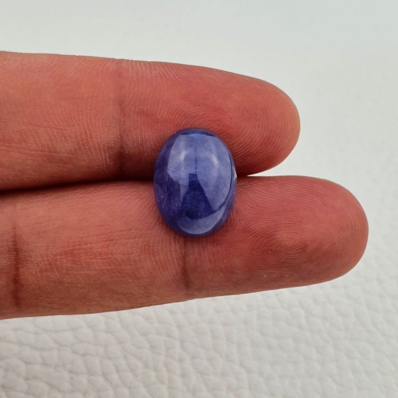 Tanzanite Naturale Forma Ovale Piatto Cabochon Liscio Fatto a Mano 15X11X7mm 12,65 Carati 1pz