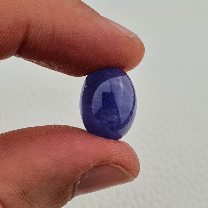 Tanzanite Naturale Forma Ovale Piatto Cabochon Liscio Fatto a Mano 15X11X7mm 12,65 Carati 1pz