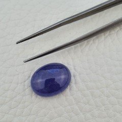 Tanzanite Naturale Forma Ovale Piatto Cabochon Liscio Fatto a Mano 16X13X6mm 13,20 Carati 1pz