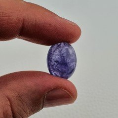 Tanzanite Naturale Forma Ovale Piatto Cabochon Liscio Fatto a Mano 16X13X6mm 13,20 Carati 1pz